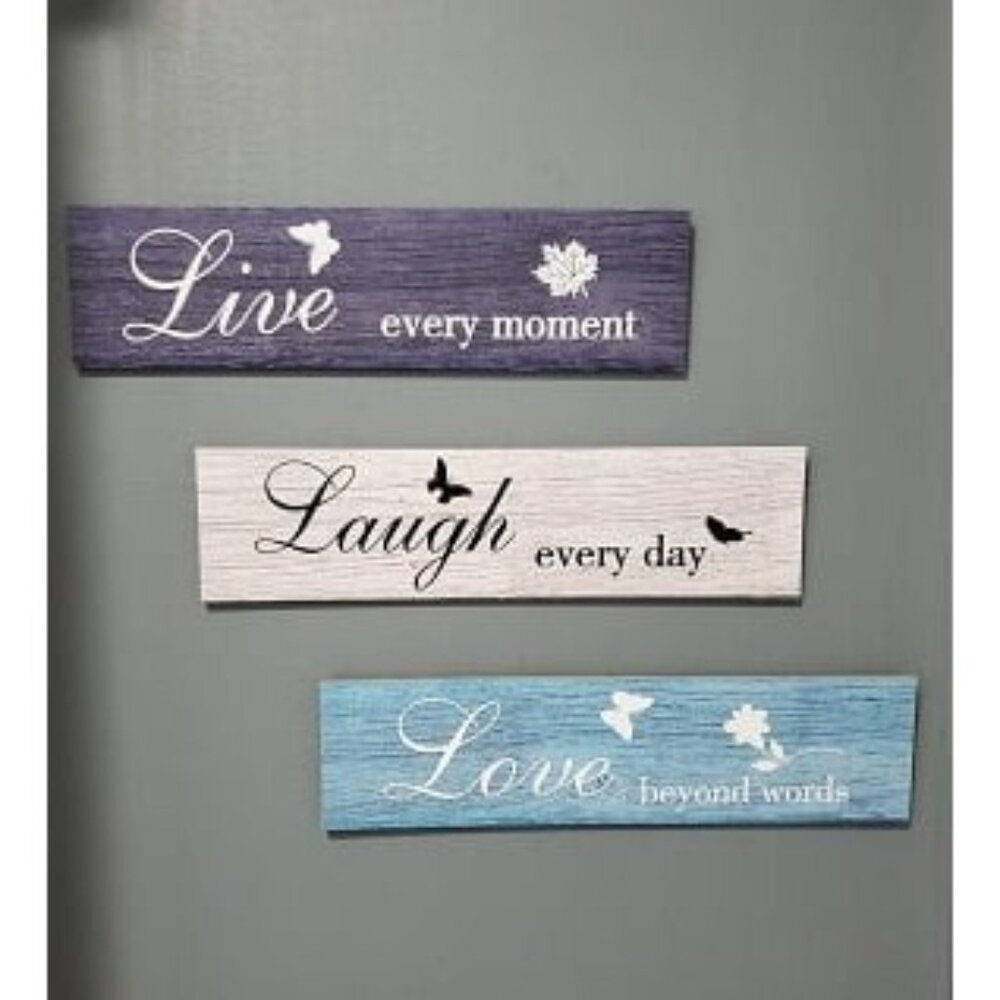 New 3 Pieces Rustic Wood Sign Wall Decor Live Love and Laugh Quote Sign Farmhous
